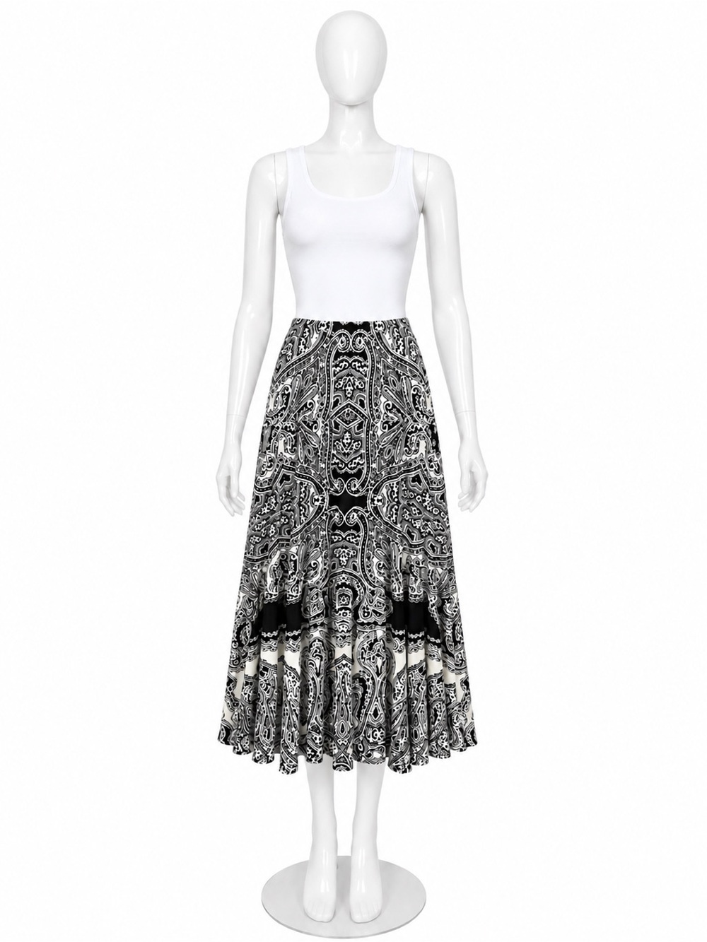 INC International Concepts Black & White Paisley Convertible Dress/Skirt